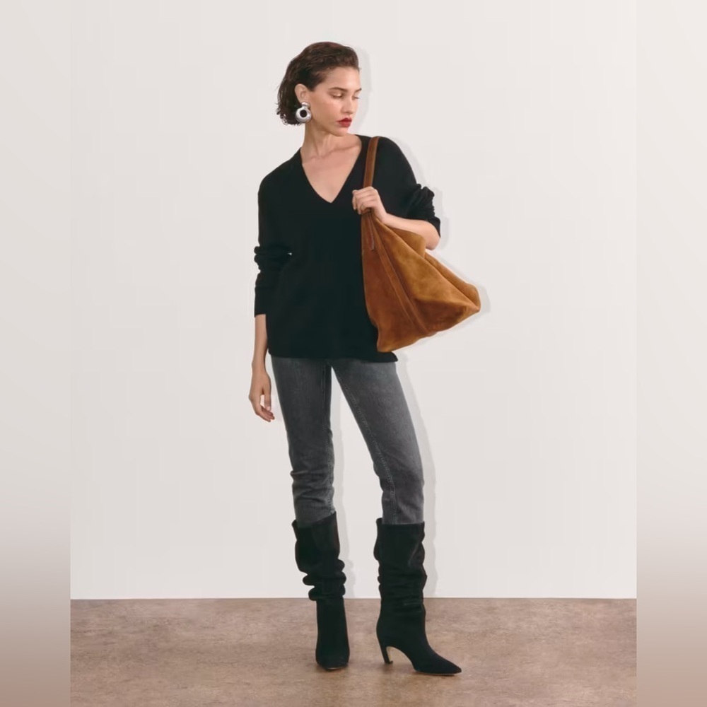 Everlane The Original Cheeky Jean in Washed Charcoal Black Size 24 Crop NWT